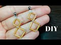 Diamond beaded earrings with bugle beads//Jewelry making tutorial