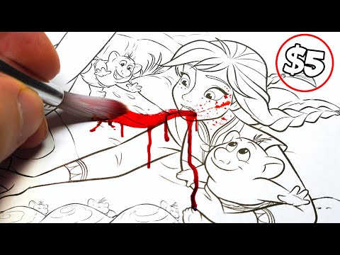 Horror Artist Vs 5 Frozen Disney Colouring Book