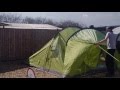 Cross camping method for glass fibre poled tunnel tents