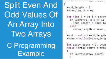 Even en oneven waarden van een array splitsen in twee arrays | C-programmeervoorbeeld
