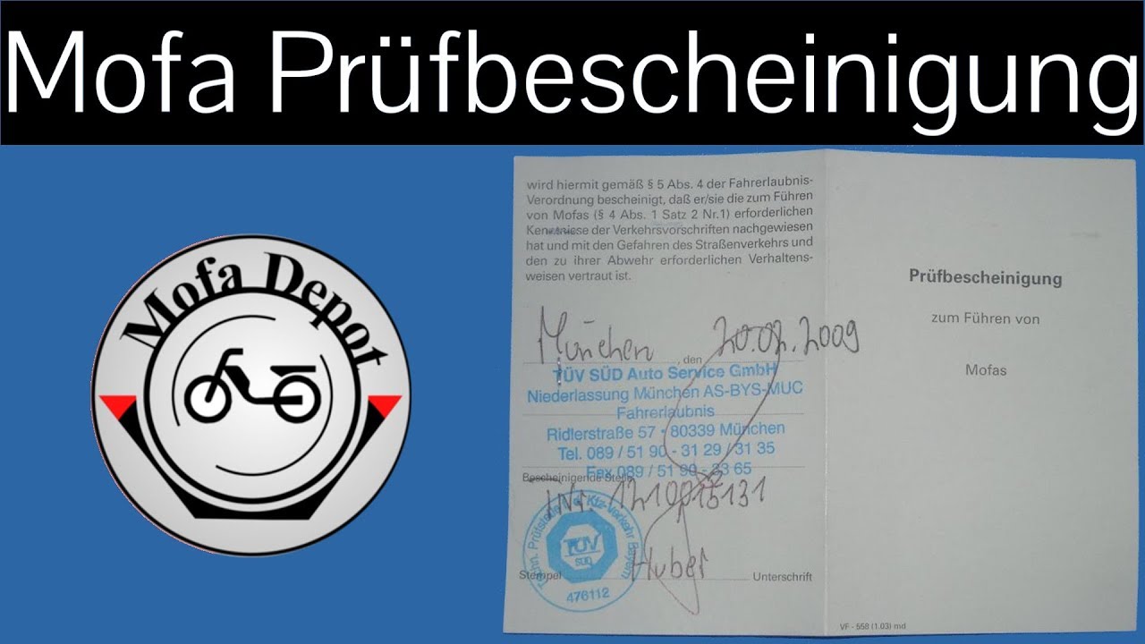 Darf Man Mit Mofa Führerschein Jemanden Mitnehmen Mofa Prüfbescheinigung / Führerschein | #2 Praxis - YouTube