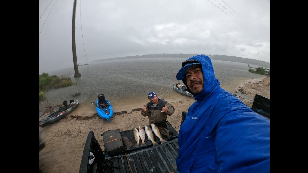 Alabama Flounder start to bite then storm roll in YouTube