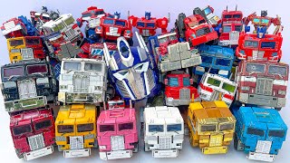 All OPTIMUS PRIME Transformers Cyberverse Different Assemble - RC CAR Stop motion TRANSPORTING JCB!!