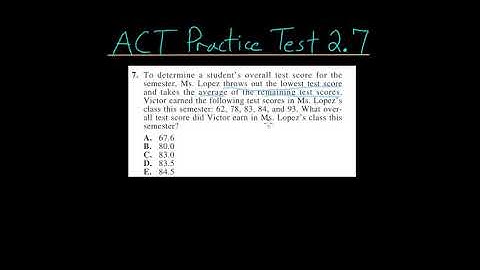 ACT Math Practice Test 2.7: Average/Mean 2