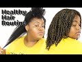 HEALTHY NATURAL HAIR ROUTINE | Wash Day for Length Retention + DIY Mask | BLACK OWNED HAIR PRODUCTS