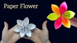 How to make easy paper flowers using origami paper | Step-by-Step Tutorial