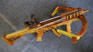 Slingshot-Design pattern of powered ball-shooting crossbow