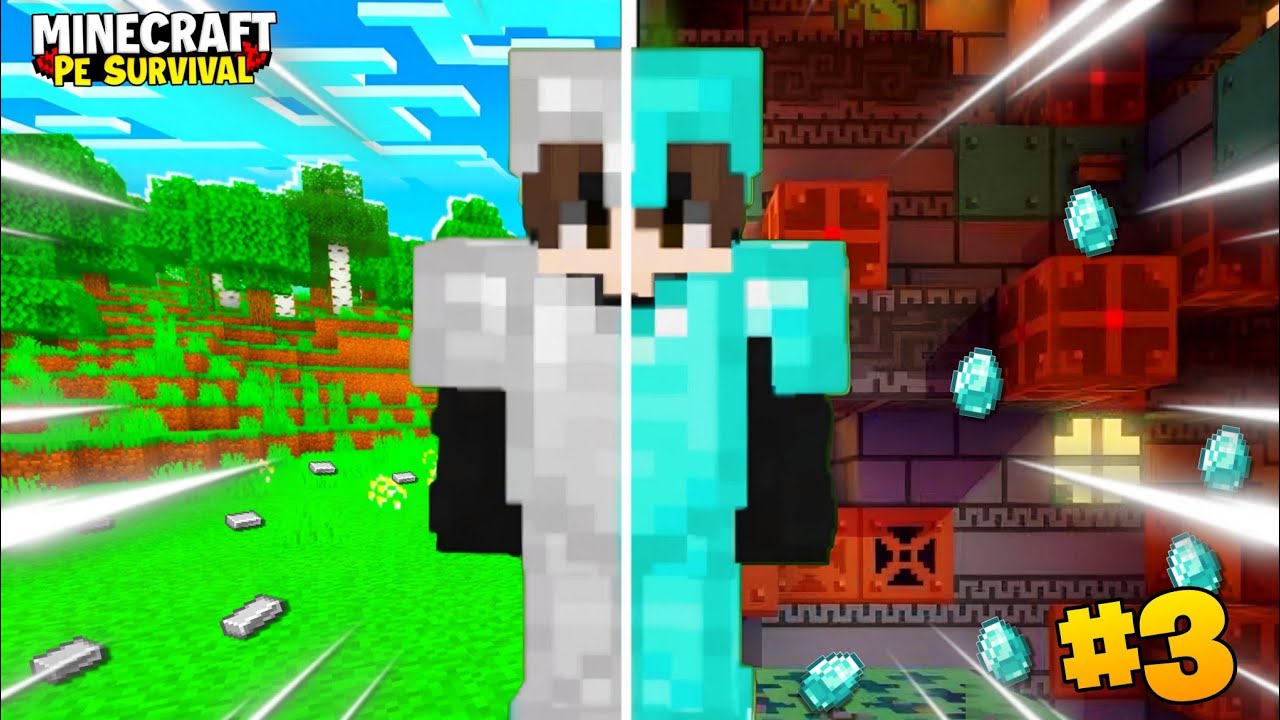 Making Full Diamond Armour🤩 | Minecraft PE Survival Series #3 - YouTube