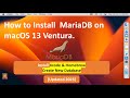 How to Install MariaDB on macOS 13 Ventura !! How to Create New Database  in MariaDB !!