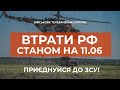 ⚡ ВТРАТИ РОСІЙСЬКОЇ АРМІЇ СТАНОМ НА 11.06.2023