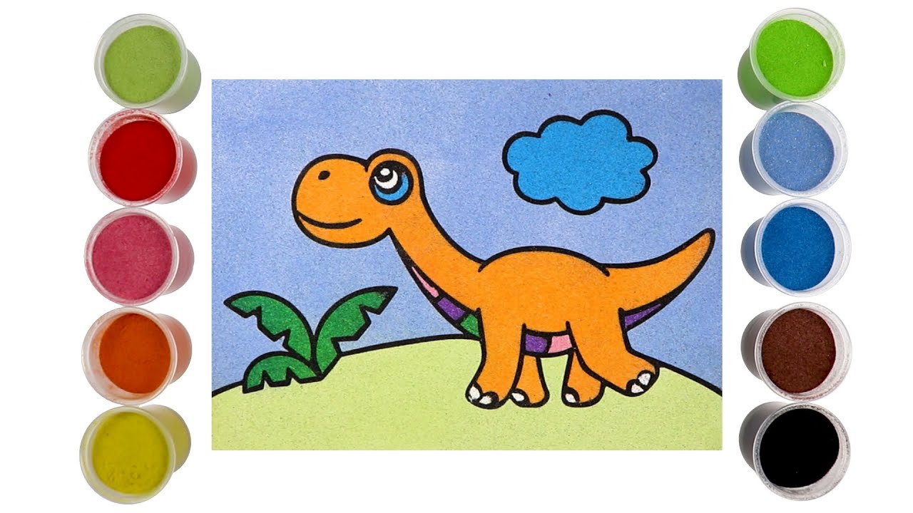 dinosaur-sand-painting-how-to-color-a-dinosaur-with-sand-youtube