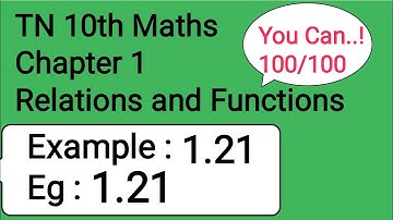 TN 10th Maths Chapter 1 Relations and Functions Example 1.21