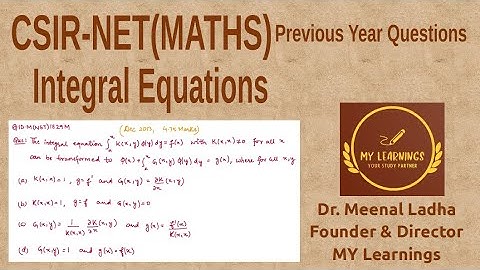 Volterra integral equation (Converting first kind to second), Question UGC NET (Q.ID.M(NET)IE29M)