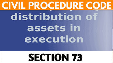 SEC 73 of CPC, 1908 I Distribution of Assets I Rateable Distribution