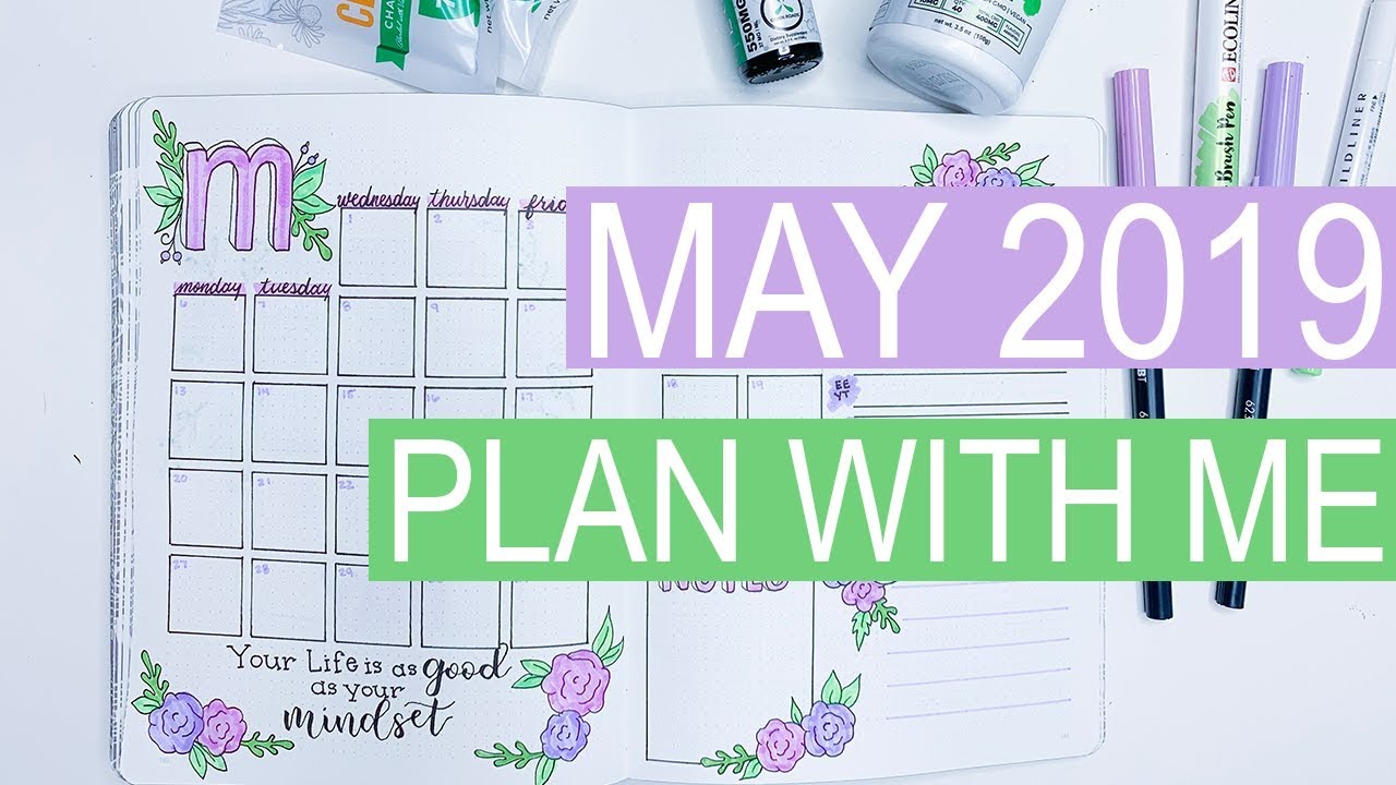 May 2019 PLAN WITH ME | Bullet Journal Setup - YouTube