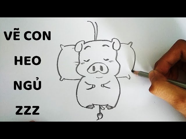 Vẽ con Lợn cute đáng yêu  How To Draw A Cute Pig  Draw Animals 5   YouTube