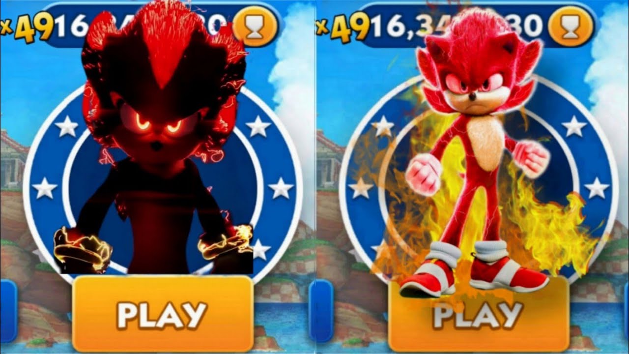 Sonic Dash - Sir Shadow VS Captaine Knuckles _ Movie Sonic vs All ...