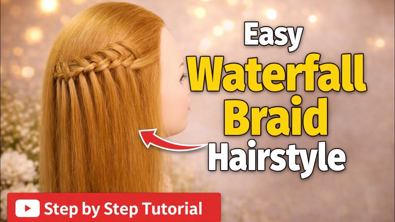 Easy || Side Waterfall Braid Hairstyle 