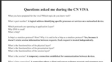 CN VIVA Questions asked Me During the VIVA - Computer Networks - SEM-5 - CN - GTU