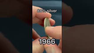 Silver 1966 Round Fifty Cent Coin - Australian