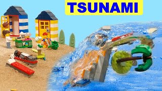 TSUNAMI Destroys LEGO BEACH and BRICKLAND - DISASTER Action MOVIE ep 63