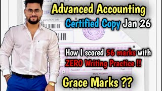 My CA Inter Advance Accounting Certified Copy🔥| Scored 56 without Writing Practice 🤯