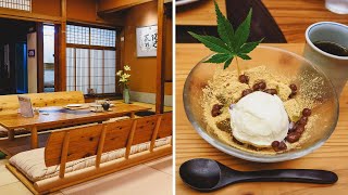 Trying Japanese Desserts at a Traditional Tea House in Takayama, Japan