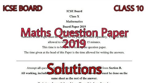 ICSE Maths Question Paper and Solutions class 10 2019 | ICSE BOARD | #icse #board #QuestionPaper