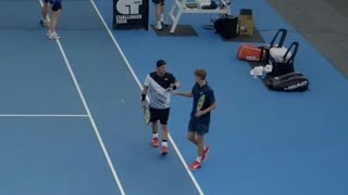 Ex-tennis No.1 wins first match out of retirement in 48 minutes with son who fumed at him