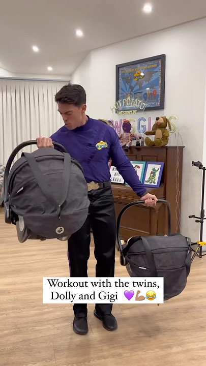 John Wiggle’s always got time for a quick workout 🏋️ #baby #twins #purplewiggle