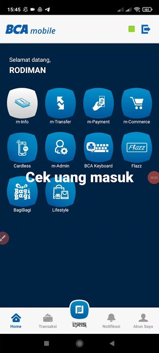 Cara cek uang masuk di BCA mobile 2022 #shorts