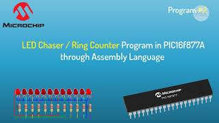 #2 LED Chaser / Ring Counter Program for PIC Microcontroller | Assembly Language | PIC16F877A
