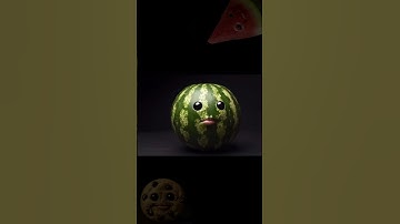 Cute fruits eating themselves #ai #artificialintelligence #fruit #aivideo