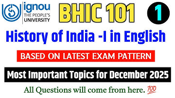 BHIC 101 Important Questions December 2025 Exam in English | BHIC 101 Question Paper 2025 | IGNOU 