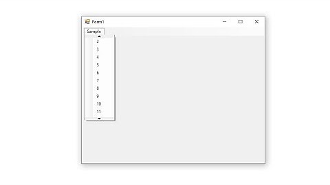 How to Add a scrollbar in Menu strip - VB.net | Menu strip