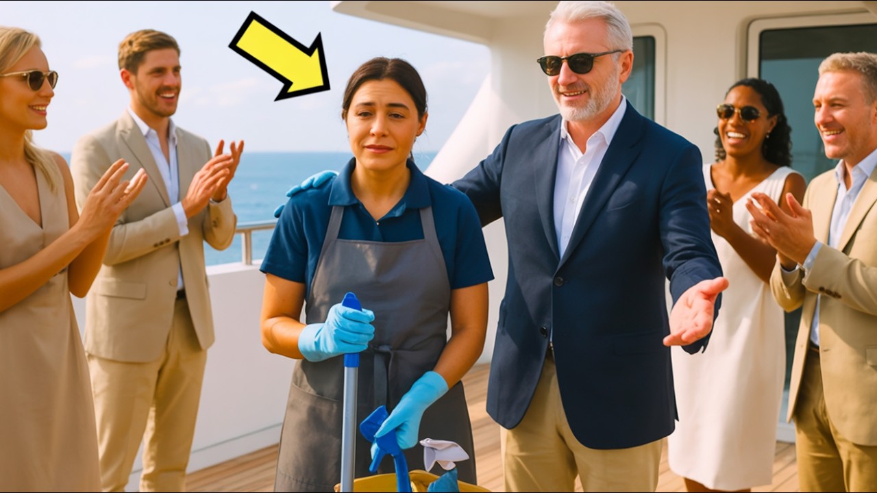 ELLA ESTABA CON UNIFORME DE LIMPIEZA… PERO UN MILLONARIO LA CONFUNDIÓ CON UNA CELEBRIDAD