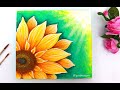 EASY Sunflower Painting for Beginners using Acrylic Colours