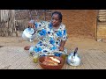 African village lifecooking authentic traditional tea for breakfast