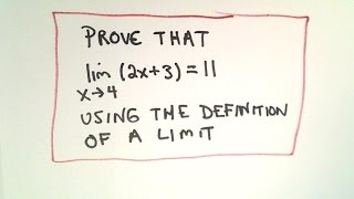Precise Definition of a Limit - Example 1 Linear Function