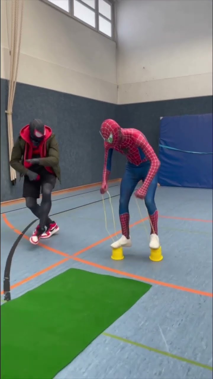 The floor is lava with Miles morales \u0026 Spider-Man #shorts