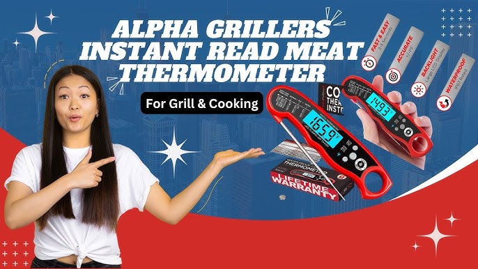 Alpha Grillers Instant Read Meat Thermometer for Grill and Cooking. Be