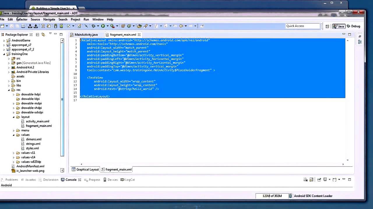 ANDROID TUTORIAL Create First App - YouTube