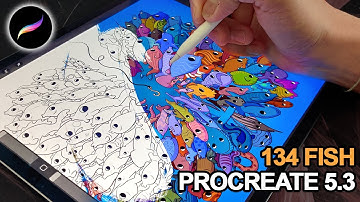 Drawing 134 FISH in Procreate (iPad Pro)