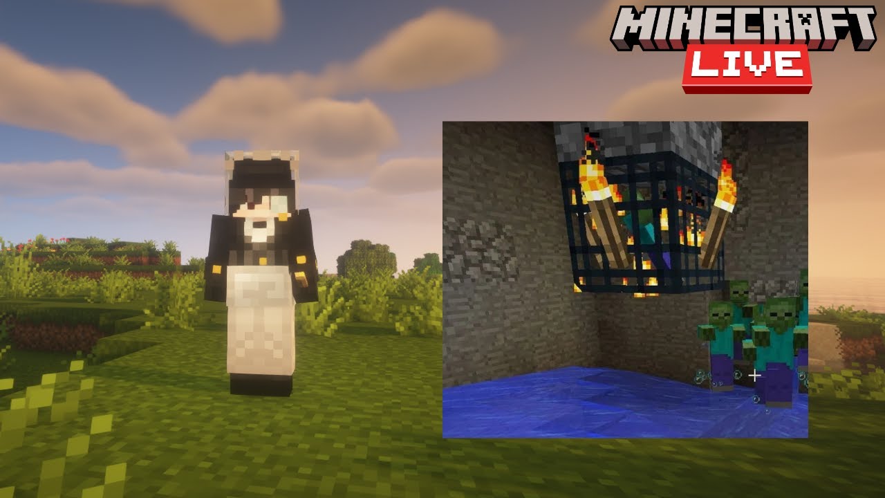 Building zombie XP fram in minecraft solo world 