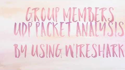 UDP Packet Transfer Analysis by Using Wireshark