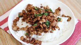 ผัดกระเพราหมูสับแบบไม่ใส่พริก เมนูถูกใจคนไม่กินเผ็ด / Stir Fried Minced Pork with Basil