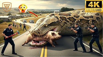Brave Rescue Team Battles Giant Python to Save Helpless Pig
