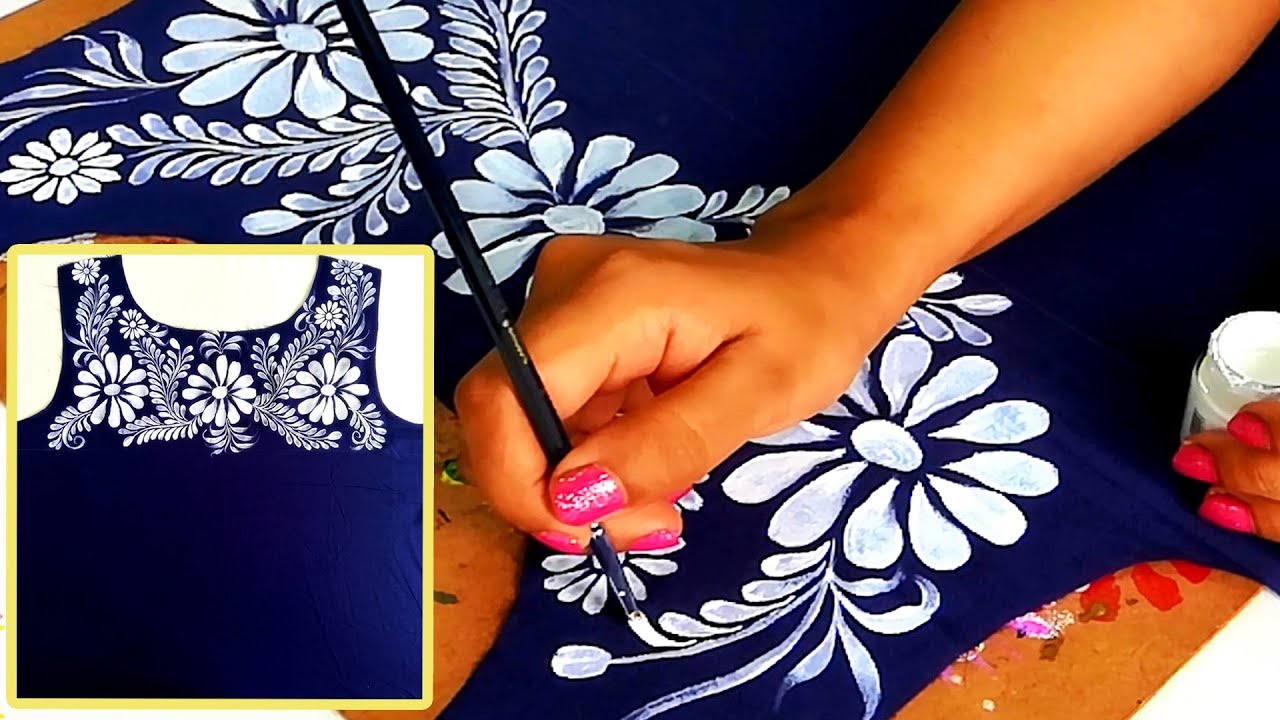 How To use Hand Embroidery Pattern in Fabric Painting | Easy Tips ...