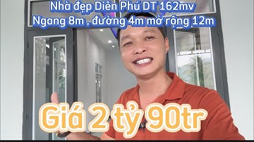 Nhà đẹp , Rộng . Diên Phú, Diên Khánh. DT 162mv ngang 8m , đường 4m qh 12m. Cách biển 12km
