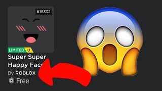 Hurry! How to get  Super Super Happy Face for FREE 😱🤑 **real**?#roblox